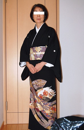 留袖の着付けのお稽古