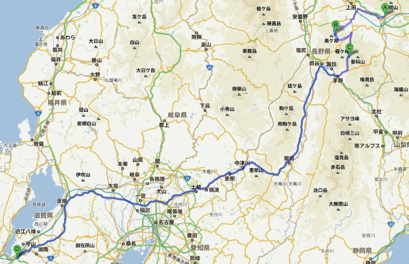 Vert noiR全国ミーティング２日目のルート